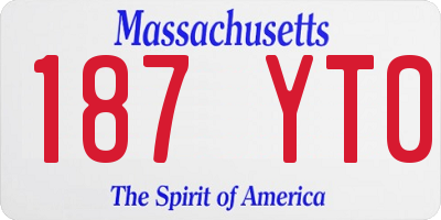 MA license plate 187YT0