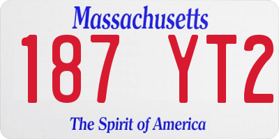 MA license plate 187YT2
