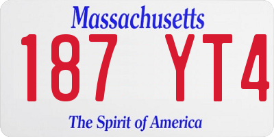 MA license plate 187YT4