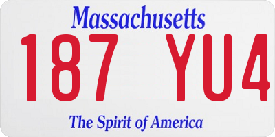MA license plate 187YU4