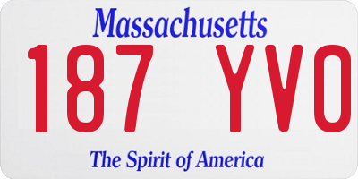 MA license plate 187YV0