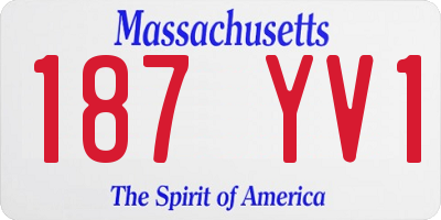 MA license plate 187YV1