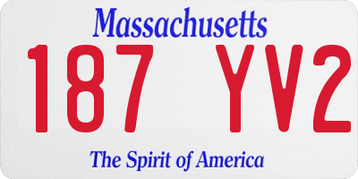MA license plate 187YV2