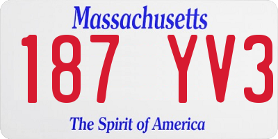 MA license plate 187YV3