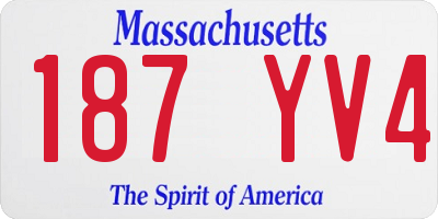 MA license plate 187YV4