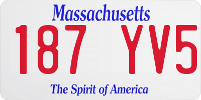MA license plate 187YV5