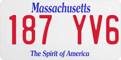 MA license plate 187YV6