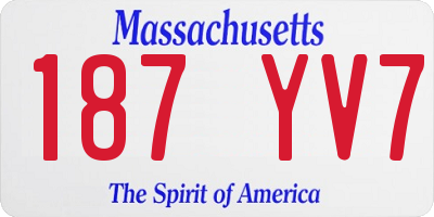 MA license plate 187YV7