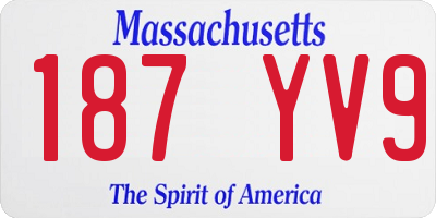 MA license plate 187YV9