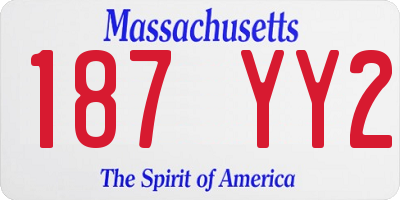 MA license plate 187YY2