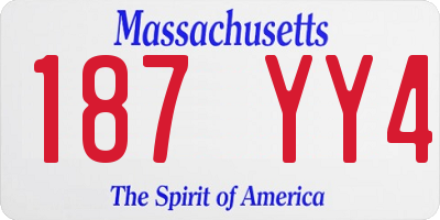 MA license plate 187YY4