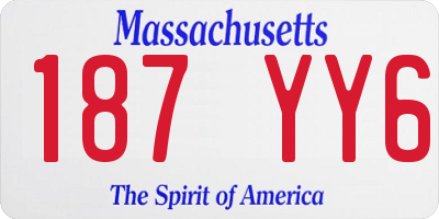 MA license plate 187YY6