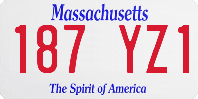 MA license plate 187YZ1
