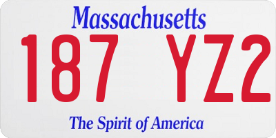 MA license plate 187YZ2