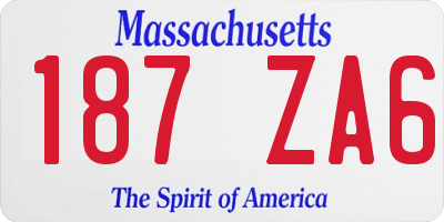 MA license plate 187ZA6