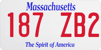 MA license plate 187ZB2