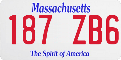 MA license plate 187ZB6