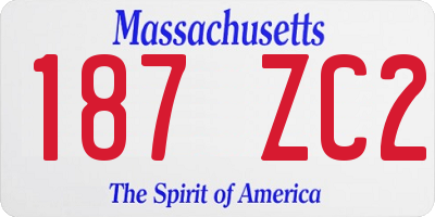 MA license plate 187ZC2