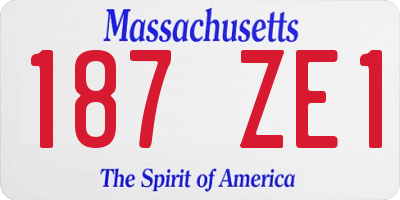 MA license plate 187ZE1