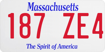MA license plate 187ZE4