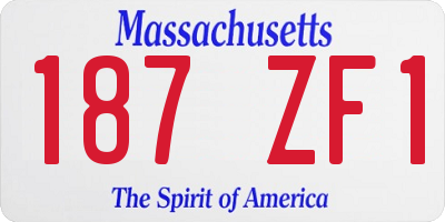 MA license plate 187ZF1