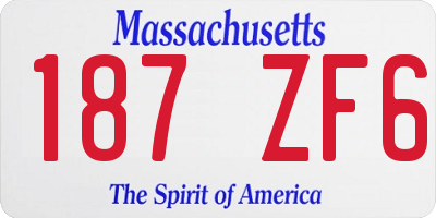 MA license plate 187ZF6