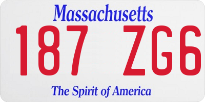 MA license plate 187ZG6