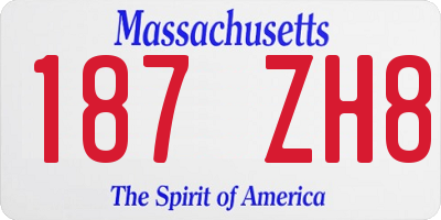 MA license plate 187ZH8