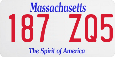 MA license plate 187ZQ5