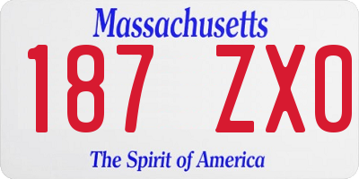 MA license plate 187ZX0