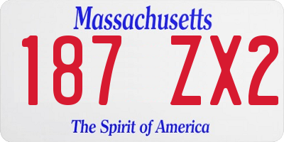MA license plate 187ZX2