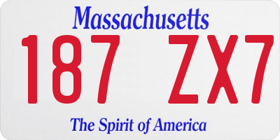 MA license plate 187ZX7