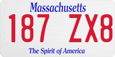 MA license plate 187ZX8