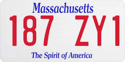 MA license plate 187ZY1