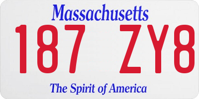 MA license plate 187ZY8