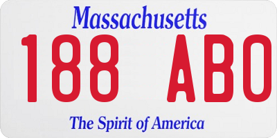 MA license plate 188AB0