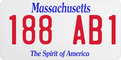 MA license plate 188AB1