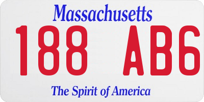 MA license plate 188AB6