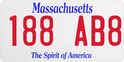MA license plate 188AB8