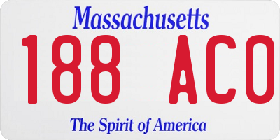 MA license plate 188AC0