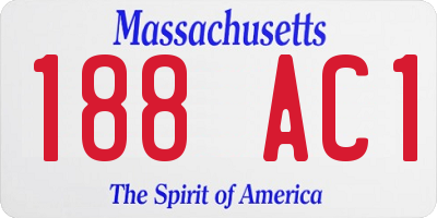 MA license plate 188AC1