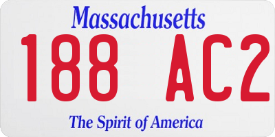 MA license plate 188AC2