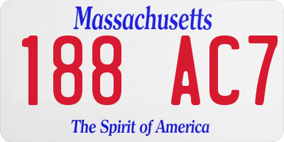 MA license plate 188AC7