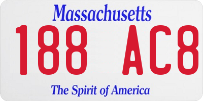 MA license plate 188AC8