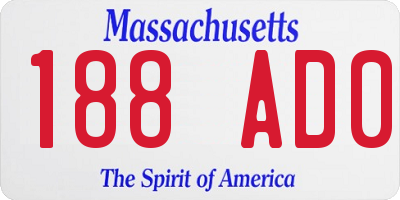 MA license plate 188AD0