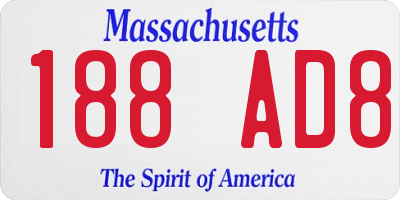 MA license plate 188AD8