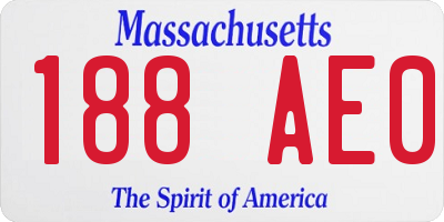 MA license plate 188AE0