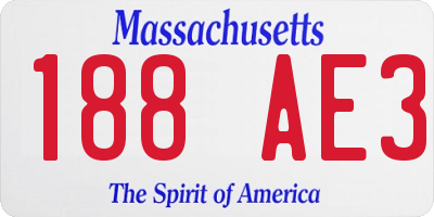 MA license plate 188AE3