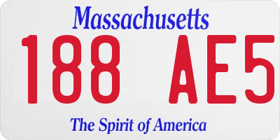 MA license plate 188AE5