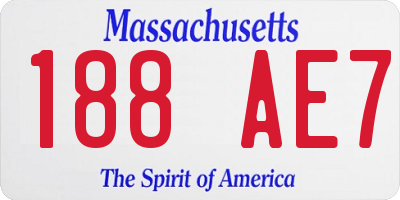 MA license plate 188AE7